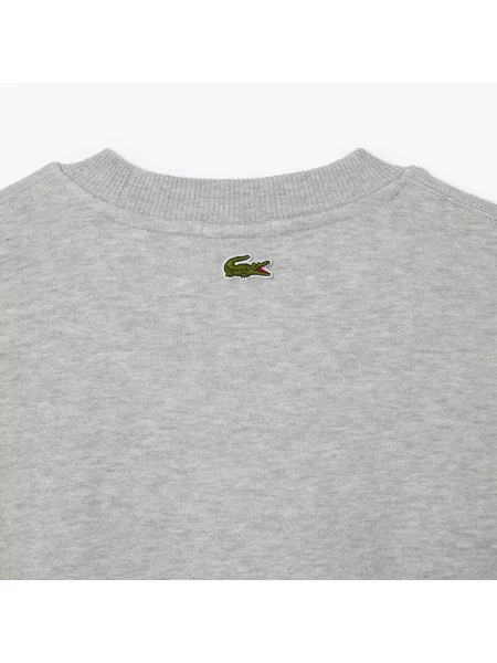 Lacoste Bluza Unisex Z Okrągłym Dekoltem Loose Fit szara