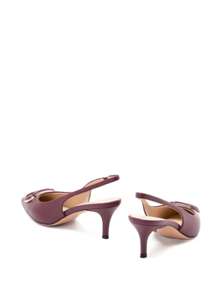 Pantofi cu toc Twinset din piele slingback violet