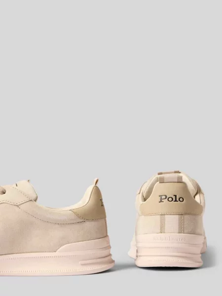 Sneakersy z mieszanki skóry Polo Ralph Lauren beżowe