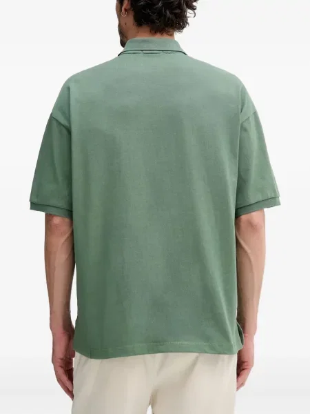 Tricou polo Polo Ralph Lauren cu broderie cu glugă din piele negru
