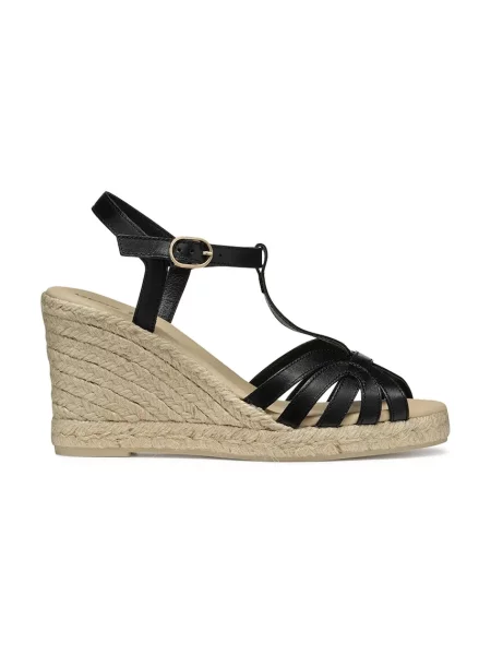 Geox espadrile de piele D GELSA pana negru