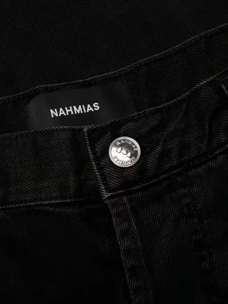 Džíny Nahmias s korálky černé