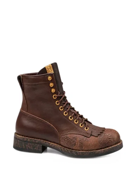 Botine Visvim cu franjuri din piele maro