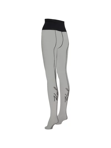 Karl Lagerfeld Ponožky Strumpfhose mit Signature-Naht čierna