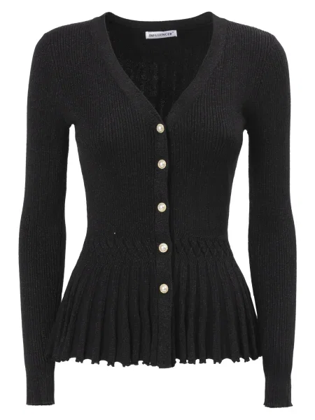 Influencer Geacă tricotată negru