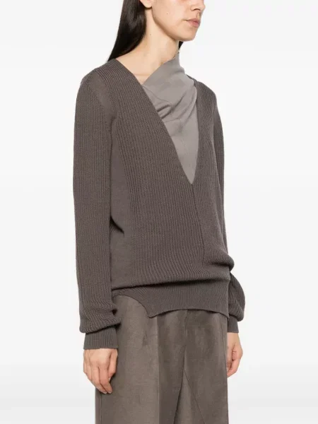 Pulover Rick Owens cu decolteu în V gri