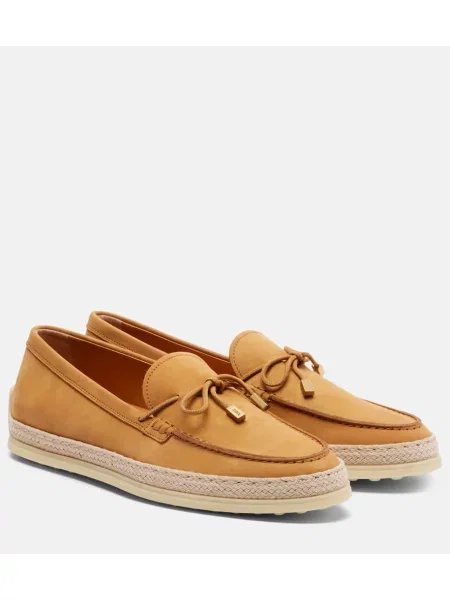 Pantofi loafer Tod's din piele de căprioară bej