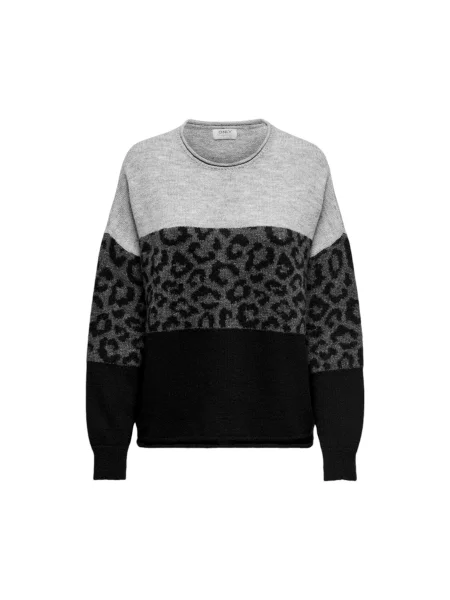 Sweter Only z nadrukiem w panterkę czarny