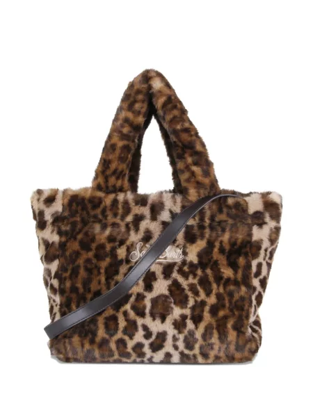 Geantă shopper Mc2 Saint Barth cu blană maro