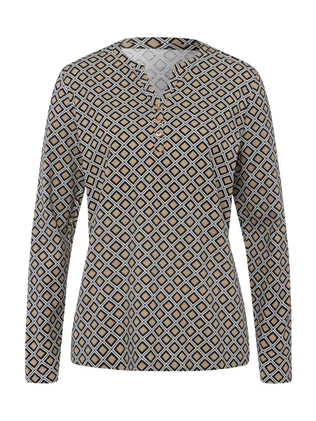 Heine Bluză bej închis / negru alb