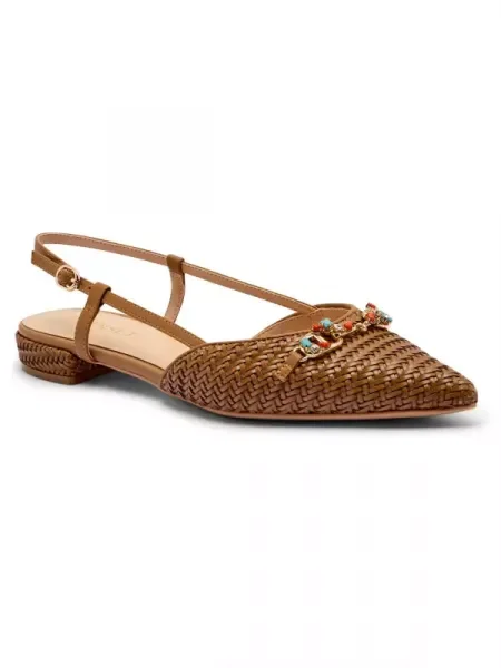 TWINSET Pantofi cu adaos de piele maro