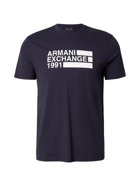 ARMANI EXCHANGE Tričko námornícka modrá biela