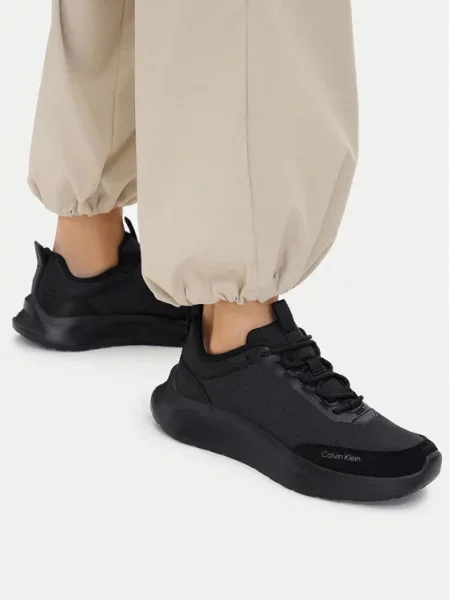 Calvin Klein Tenisice Light Eva Runn Laceup Aop crna