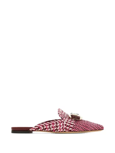 Papuci tip mules Ferragamo cu funde roșu