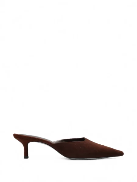 Papuci tip mules Black Suede Studio din piele de căprioară negru