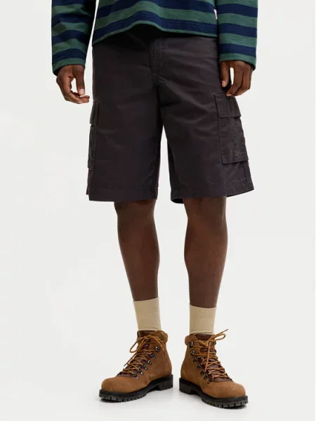 Jack & Jones Σορτς υφασμάτινο Stcole μαύρο