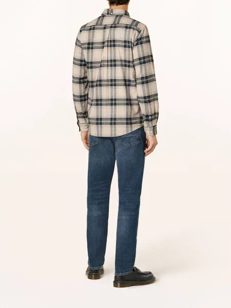 Barbour Flanelová Košile Betsom Tailored Fit krémová/ tmavě modrá/ tmavě zelená modrá