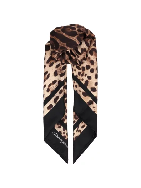 Fular Dolce & Gabbana de mătase cu imagine cu model leopard