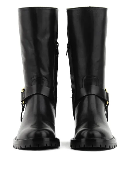 Botine Paul Warmer din piele cu cataramă cu bretele negru