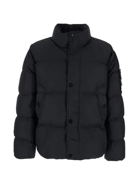 Geacă cu puf Stone Island cu strasuri negru