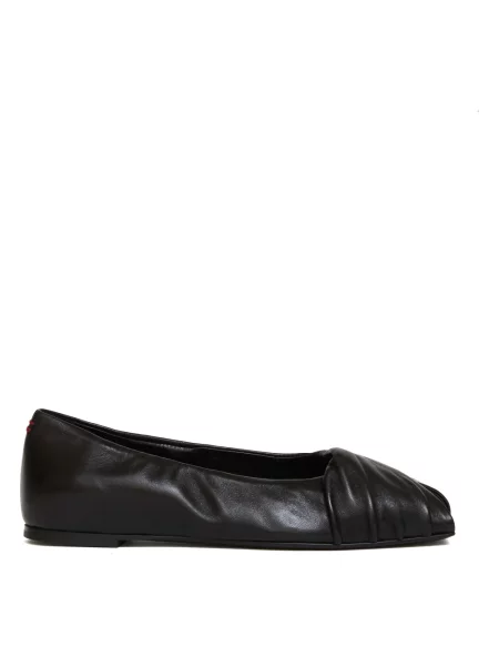 Balerinki Halmanera skórzane czarne