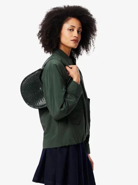 Кожаная сумка Lacoste зеленая