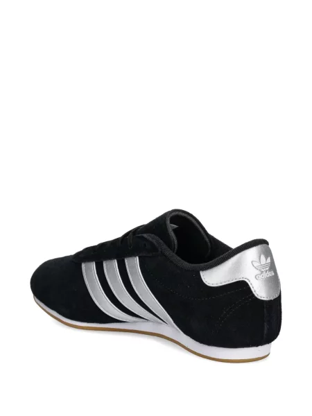 Pruhované klasické zvonové kalhoty Adidas hnědé