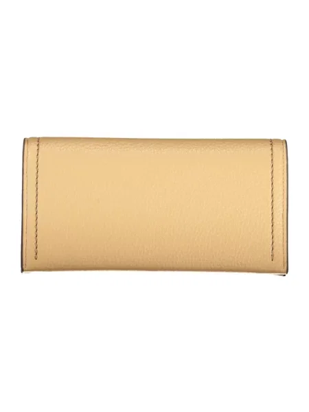 Lniany portfel Valentino Bags beżowy