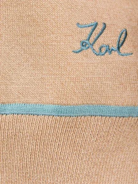 Pulover Karl Lagerfeld cu broderie cu decolteu în V