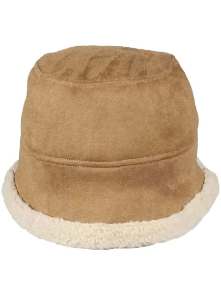 Czapka typu bucket hat z futerkiem Loevenich brązowa