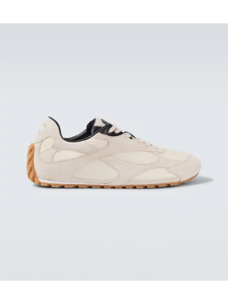 Sneakerși Bottega Veneta din piele de căprioară bej