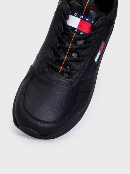 Кожаные кроссовки Tommy Jeans черные