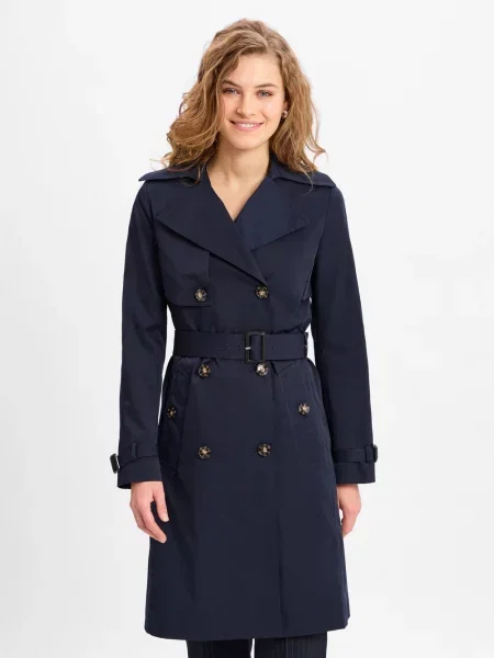 Trencz o kroju regular fit z dwurzędową listwą guzikową model ‘CONRY’ Boss granatowy