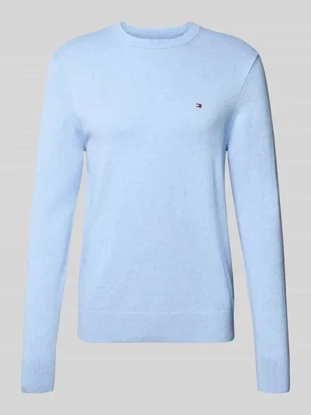 Sweter o kroju regular fit z mieszanki bawełny i kaszmiru Tommy Hilfiger niebieski