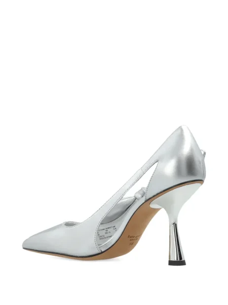 Pantofi cu toc Kate Spade cu funde argintiu