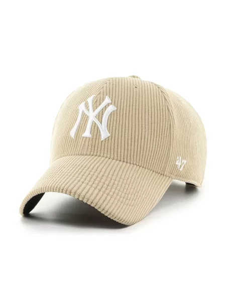 47 brand kapa s šiltom rebrasta žametna MLB New York Yankees bež