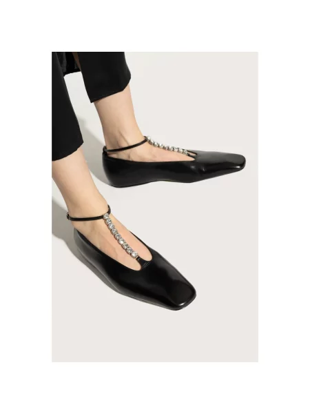 Balerinki Jil Sander skórzane czarne