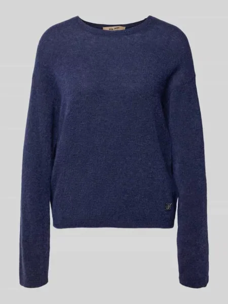 Sweter z dzianiny z obniżoną linią ramion model Mape' Mos Mosh błękitny