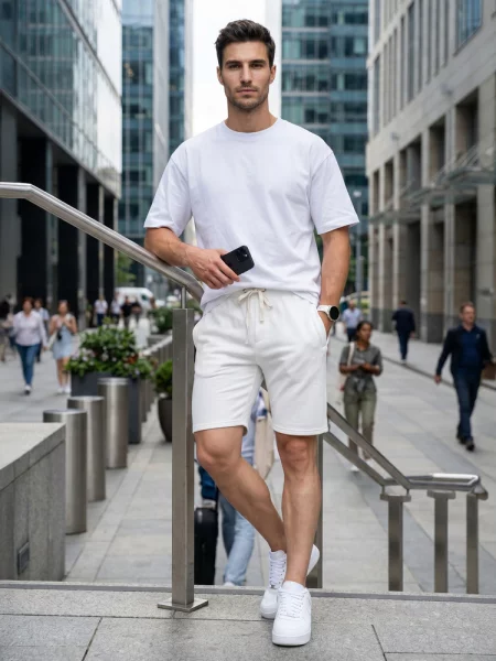 Športové šortky Dstreet biela