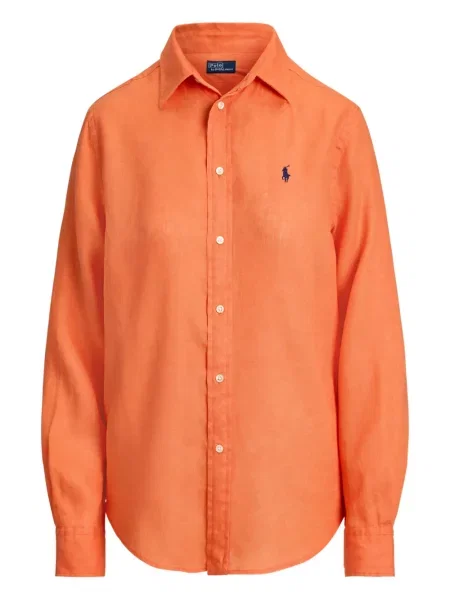 Vunena majica Polo Ralph Lauren s okruglim izrezom iznad koljena narančasta