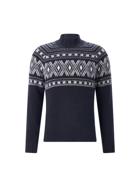 Sweter z golfem Gran Sasso niebieski