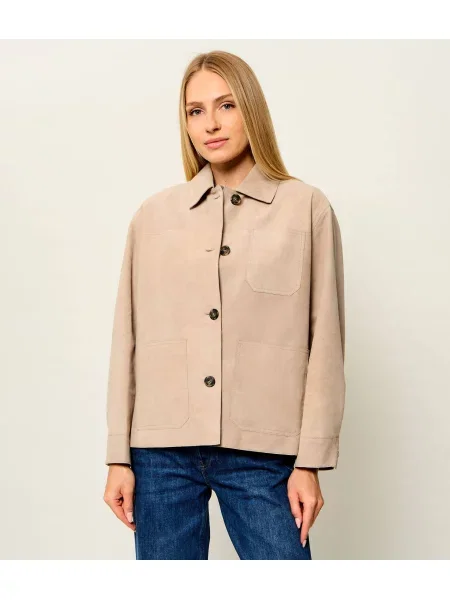Weekend MaxMara Kabát Wkdghiera | hasított bőr bézs
