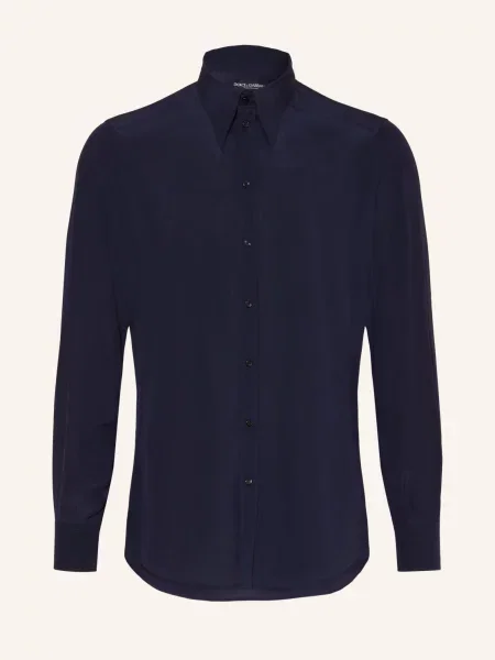 Dolce & Gabbana Jedwabna Koszula O Kroju Regular Fit blau granatowa