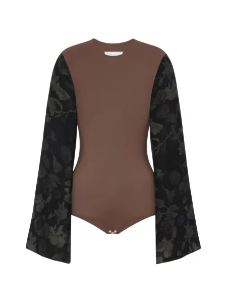 Top Maison Margiela cu model floral maro