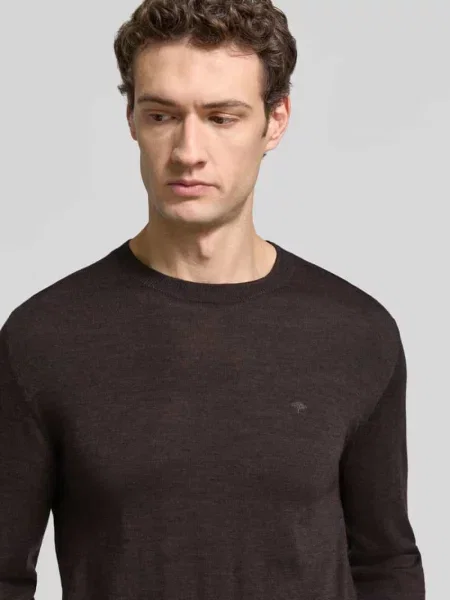 Sweter z dzianiny z wełny z okrągłym dekoltem Fynch-hatton
