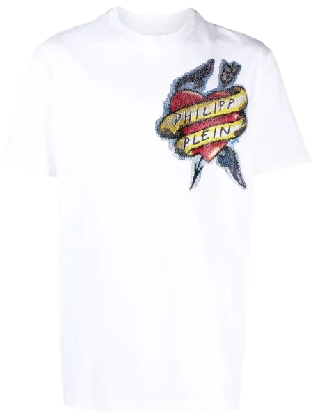 Tricou Philipp Plein cu imagine alb