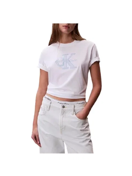 Tricou Calvin Klein Jeans alb