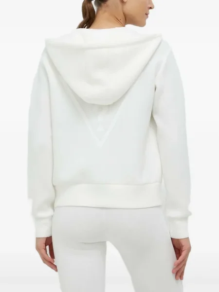 Hanorac cu glugă Guess cu imagine alb