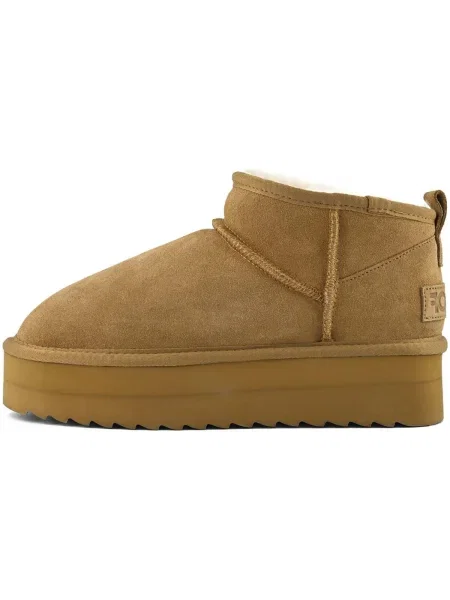 Botine Colors Of California din piele de căprioară cu platformă maro