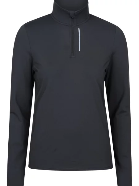 Bluza z półsuwakiem i odblaskowymi detalami React Black czarna